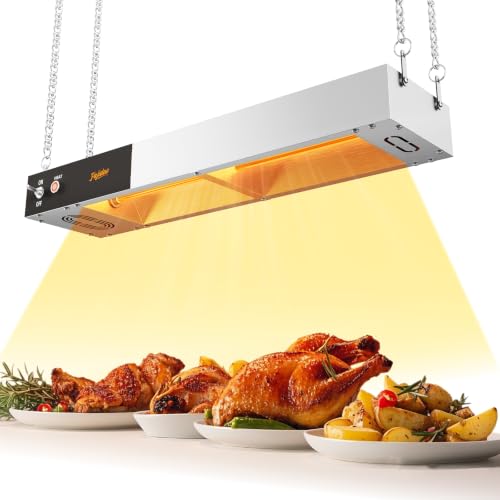 Food Heat Lamp, 24 Inch Commercial Food Heat Lamp Strip Heater, Stainless Steel Heat Lamp for Food, 750W Infrared Food Warmer for Buffet, Cafeteria, Restaurant, Kitchen - size: 24 Inch