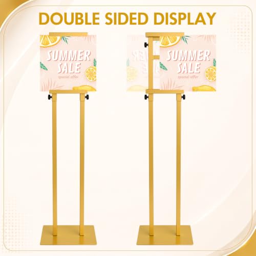 Honoson 5 Pcs Poster Stands for Display Heavy Duty Sign Holder, Gold - color: Gold