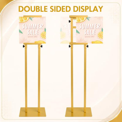 Honoson 5 Pcs Poster Stands for Display Heavy Duty Sign Holder, Gold - color: Gold