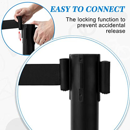 Geelin 6 Pack Crowd Control Stanchions Barriers, 16 ft, Black - color: Black, size: 16 ft
