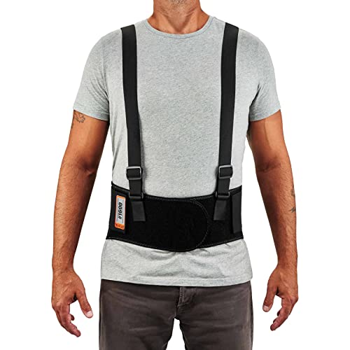 Ergodyne ProFlex 1600 Back Support Brace, 9" Extended Support, High Cut Front For Mobility, XL,Black - size: X-Large