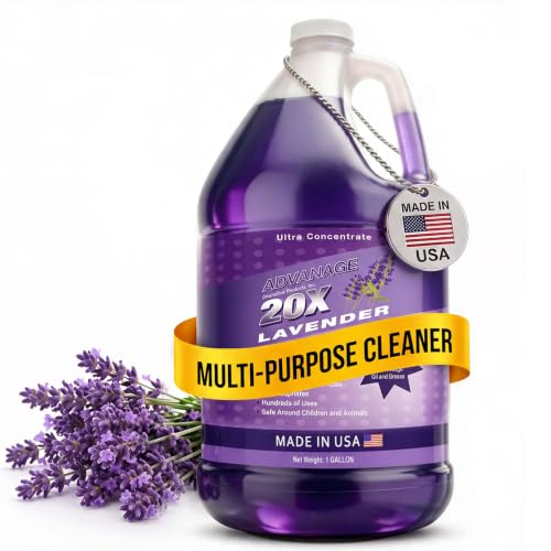Advanage 20X All Purpose Cleaner Concentrate – The Wonder Cleaner 128 fl oz Lavender Cleaning Supplies for Bathroom Cleaner, Floor Cleaner, Multipurpose Cleaner | Made in USA Multisurface Cleaner