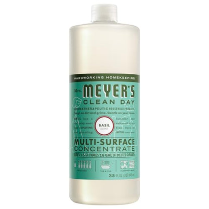 Mrs. MEYER'S CLEAN DAY Multi-Surface Everyday Concentrate, Basil Scent, 32 Fl Oz Bottle (Pack of 6) - size: 32 Fl Oz (Pack of 6)