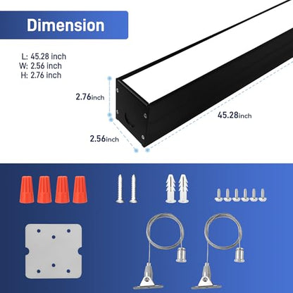 hykolity 4FT Linkable LED Linear Light, 23/32/40W 3CCT 3000K/4000K/5000K - color: Black, size: 4FT-4Pack