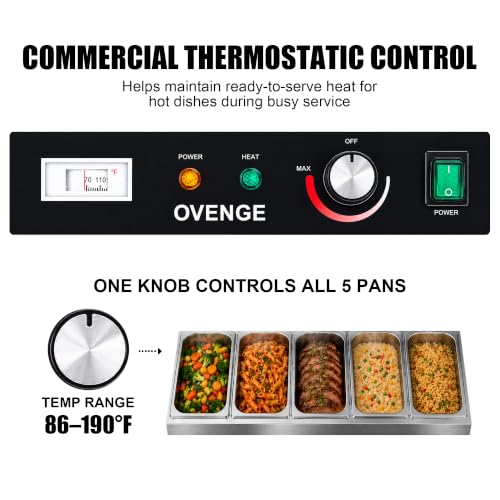 Steam Table, Commercial Electric Food Warmer for Buffet Catering,Incl.Work Table,Bain-Marie (Water Bath - 100QT (110-120V)) - size: Water Bath - 100QT (110-120V)