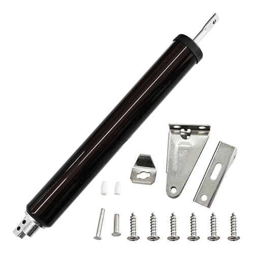 Adjustable Pneumatic Door Closer Kit, Heavy Duty Storm Door Closer with Hold Open Feature for Medium and Lightweight Screen Doors (Brown) - size: Brown