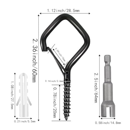 32 Pcs 2.36IN Ceiling Hooks with Safety Buckle for Plants - color: Black, size: 32Pcs