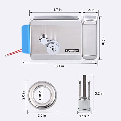 Double Headed Electric Control Lock, DC12V Electronic Security Lock E-Lock