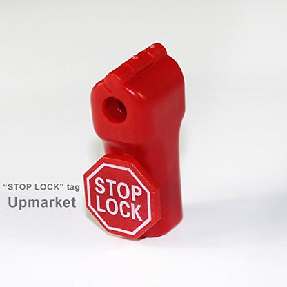 BETERTEK Peg Hook Stop Lock for Prevent The Sweep Theft of Displayed Products on A Wire Peg, Plastic Red 6mm Security Lock, Retail Shop Anti-Theft Display Slatwall Red Stop Lock, 50 Pcs