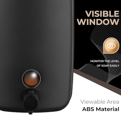 Commercial Soap Dispenser Wall Mount Stainless Steel Soap Dispensers Liquid Manual Anti-Leak Pump Hand Soap Dispenser for Bathroom Kitchen Black (17 fl.oz./500ml) - color: Black, size: 500ml