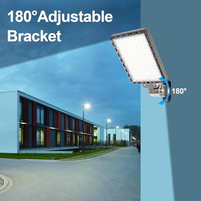 ledmo LED Parking Lot Light 240W Outdoor Flood Light Dusk to Dawn with Adjustable Wall Mount 37000lm IP65 LED Street Commercial Security Area Lighting for Yard Sport Barn Shop Warehouse 4 Pack - size: 240W/Wall Mount/2 Pack