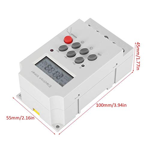 30A Digital Timer Switch Programmable Electronic Time Control 7 Day Heavy Duty Digital Programmable Timer(AC 220V)