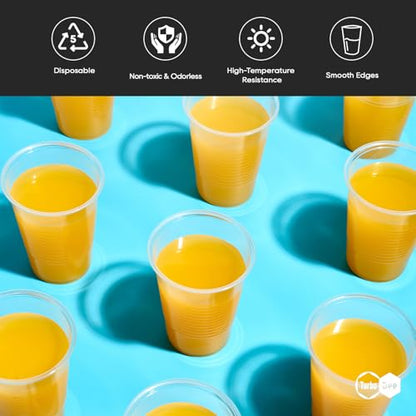 Turbo Bee 500 Pack 7oz Disposable Plastic Cups,Heat-Resistant & Food Safe Drinking Cups for Hot/Cold Beverages, Perfect for Schools, Offices, Events & Commercial Use - size: 7 Ounces