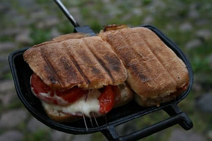 ROME Panini Press Cast Iron Sandwich Cooker Designed For Use On BBQ Grills, #1305