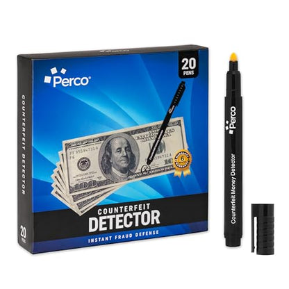 Perco Counterfeit Money Detector Pen - Universal Currency Checker - 20 Pack - size: 20 Pack