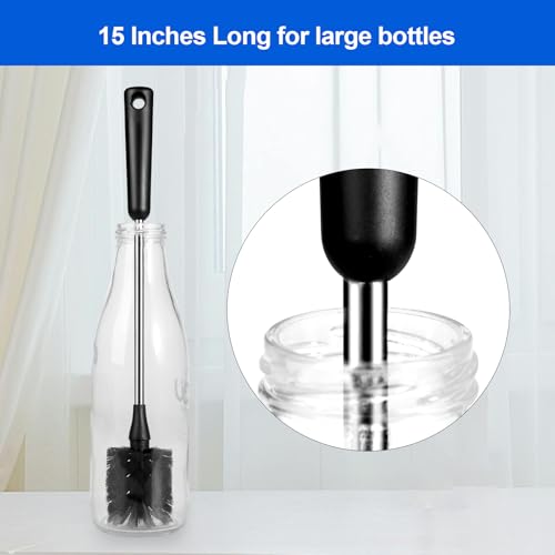 3 Pack Bottle Brush Set, Long Handle Baby Bottle Brush Cleaner with Straw Brush and Lid Brush, Water Bottle Scrubber, Kitchen Scrub Cleaning Brushes for Cups, Coffee Mugs, Tumblers, Thermos - style: 3 Pack