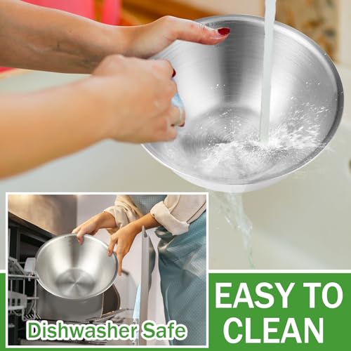 Honeydak 12 Pcs 304 Stainless Steel Mixing Bowls with Graduations, 31 oz - size: 31 oz