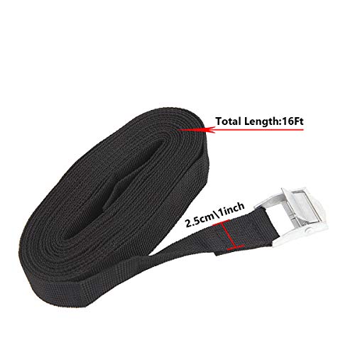 10 Pack Lashing Straps 16ft x 1" Tie Down Straps Cam Buckle Straps Heavy Duty Secure Straps up to 600 lbs for Kayak, Cargo, Luggage, Cinch, Canoe, Bicycles, Motorcycles, Truck