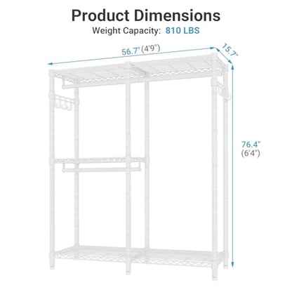 VIPEK V4 Garment Rack for Hanging Clothes Heavy Duty Portable Closet - color: White, style: V4