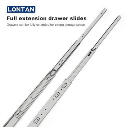 LONTAN 1 Pair Side Mount Drawer Slides 8 Inch Heavy Duty Cabinet Rails - color: Silver, size: 8 Inch - Drawer Slide