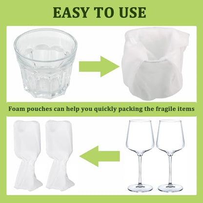 200PCS Foam Pouches with 4 Size (12x12", 10x10", 8x8", 6x6") - color: TW-four-size