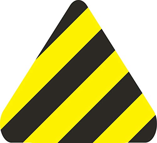 5S Location Marking Arrowhead - Adhesive Laminated Triangle Shaped Floor Marker by Graphical Warehouse - Rounded Corners (Pack of 25) (3.5x3.5x3.5", Black/Yellow) - color: Black/Yellow, size: 3.5x3.5x3.5"