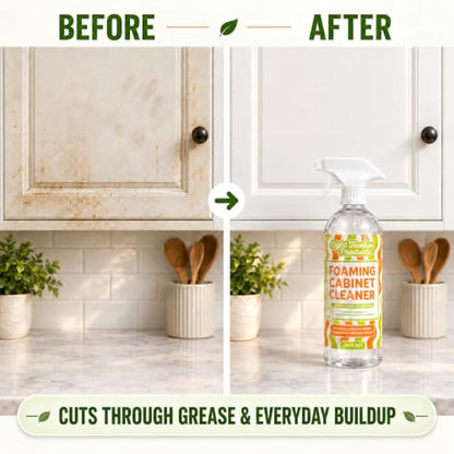 812 Foaming Cabinet Cleaner – Kitchen & Countertop Degreaser Removes Grease, Grime & Buildup from Painted Cabinets, Finished Wood & Backsplashes | No Wax or Residue | Made in America | 24oz