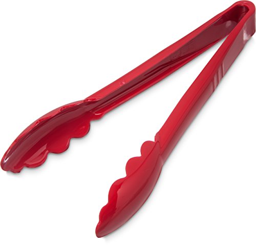 Carlisle FoodService Products 470905 Carly Salad Tong, 9" Utility Tong, Red, 1 Pack - color: Red, size: 9" Utility Tong, style: 1 Pack