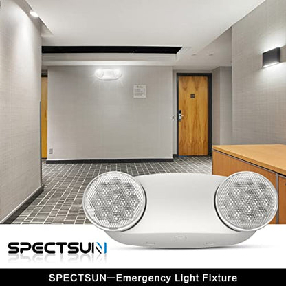 6 Packs Emergency Light for Business, with Battery Backup,Hard Wired, UL 924 Certified,AC 120/277V,Exit Light Two Head Adjustable LED Emergency Lighting for Home. - size: 6pc