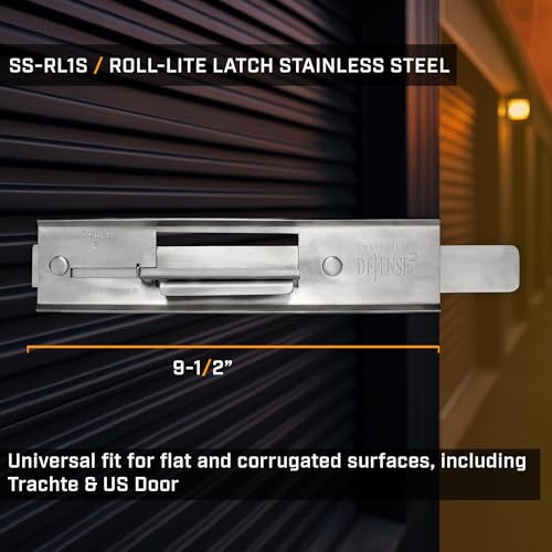Roll-Lite Original Stainles Steel Latch, 9-1/2" × 2-1/4", 2-Bolt, Universal fit for Flat & Corrugated Doors with Hardware - size: SS-RL1S