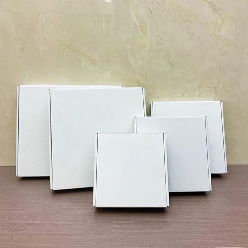 13x11x2 Inch Shipping Boxes Set of 25,White Corrugated Cardboard Mailers - size: 13x11x2 inches