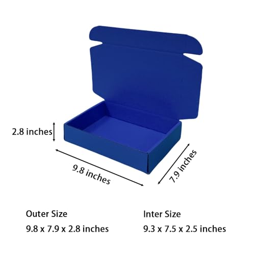 30 Pack 9.8x7.9x2.8 in Industrial Blue Shipping Boxes - color: Industrial Blue, size: 9.8x7.9x2.8 in