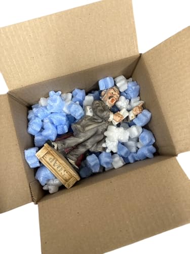 FunPak Plant Based Biodegradable Packing Peanuts 1.5 cu ft Bag Compostable (Blue & White Stars) - color: Blue & White Stars