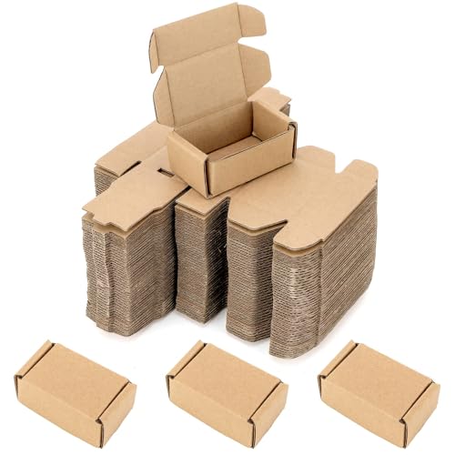 Ellbest 50Pcs 2.8x1.6x1.1" Kraft Cardboard Boxes, Brown - size: 2.8 x 1.6 x 1.1 inches