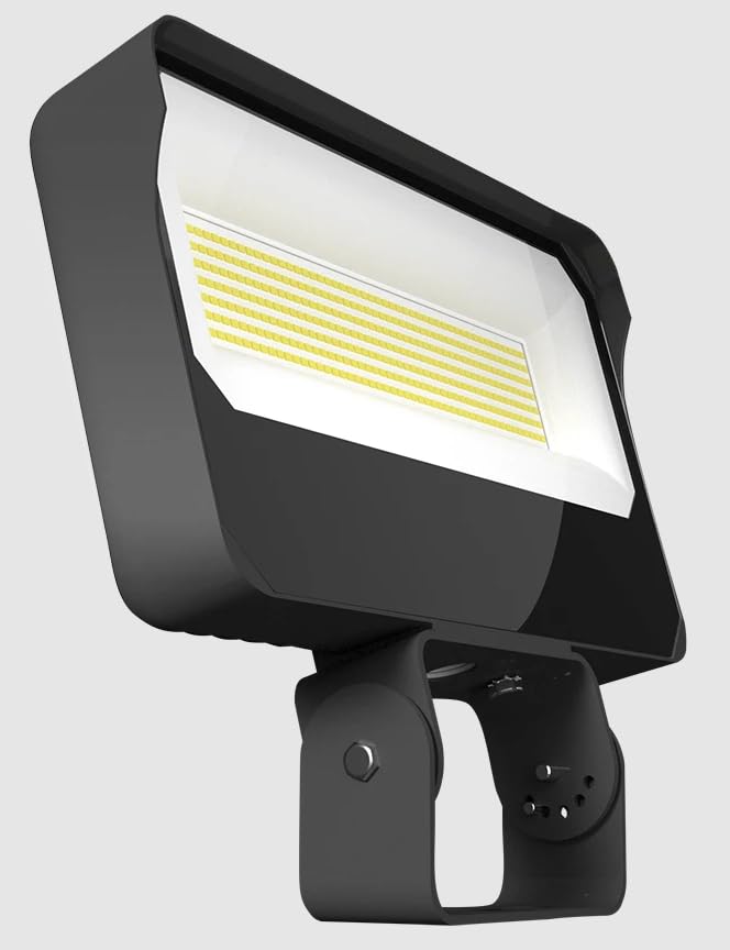 RAB Lighting X34XLT Adjustable General Purpose Flood Light, 3000K/4000K/5000K Selectable, 95/110/130W Adjustable, 0-10V Dim to 10%, Dusk to Dawn Photocell, 120-277V, Trunnion Mount, Bronze