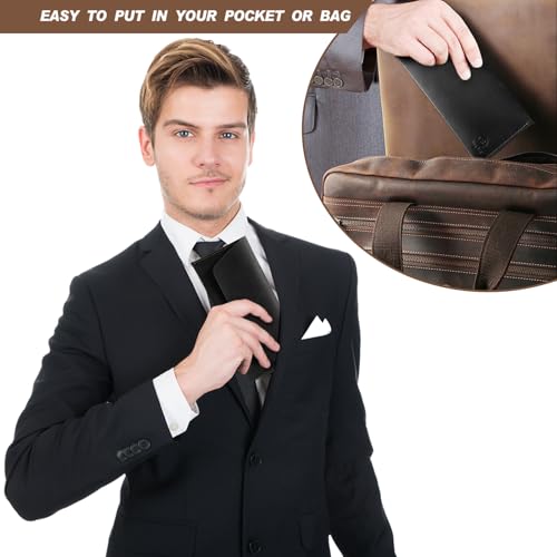 Ringsun Genuine Leather Cash Envelopes, Reusable Budget Envelope, Retro Clutch Wallet, Minimalist Wallet for Men & Women, Black - color: Black