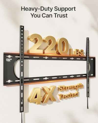 monTEK Heavy Duty Fixed TV Wall Mount for 50-100 Inch TVs up to 220 lb - size: 50-100" Fixed