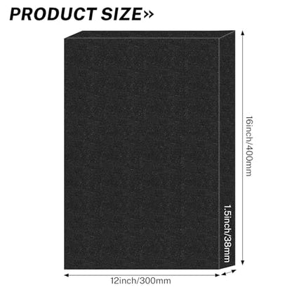 Polyurethane Foam Inserts, 2 PCS 16 x 12 x 1.5 Inch Black Cuttable Packing Foam Sheets for Tool Box, Camera, Crafts and Storage - size: 16 x 12 x 1.5 Inch