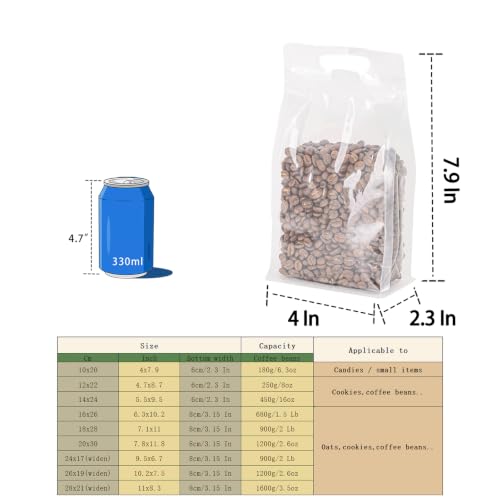 50 Pcs Clear Resealable Bags with wider bottom, 3.9" x 7.8" Zipper Food Storage Bags with Handle, Stand Up, Reusable, Sealable, for Packaging Products - color: Clear, size: 4" x 7.9"