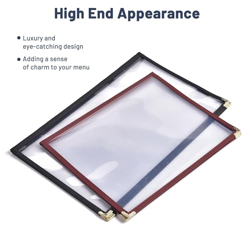 WeChef 30 Pack Restaurant Menu Covers 8.5" x 11" Double Fold 2 Pages 4 - size: 8.5" x 11" - Book - 4 Views