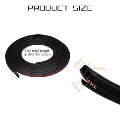Osilly Adhesive Rubber Car Door Seal Strip, Black - color: Black, size: Style C-32FT