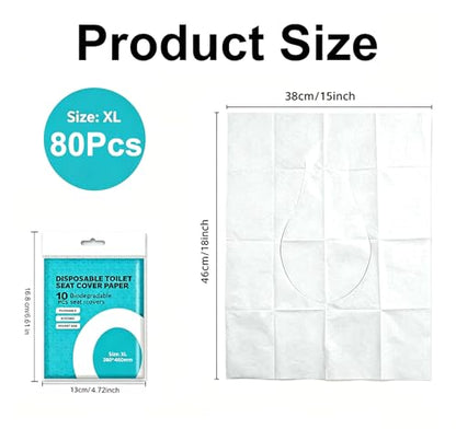 80 Pcs Toilet Seat Covers Disposable,XL Flushable Toilet Seat Cover