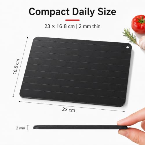 Defrosting Tray Aluminum Thawing Plate for Meat Seafood Kitchen Board, 23 x 16.8 cm