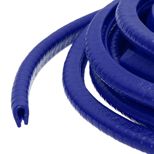 PATIKIL Rubber Edge Trim Guard, 19.7 ft x 5/16" x 15/64" U Channel Edge Protector Seal Strip with Metal Clips Fit for 0.5-1.5mm Edge for Car Door Sheet Metal Hatches Table Corners, Blue - color: Blue, size: 19.7 ft x 5/16 in x 15/64 in