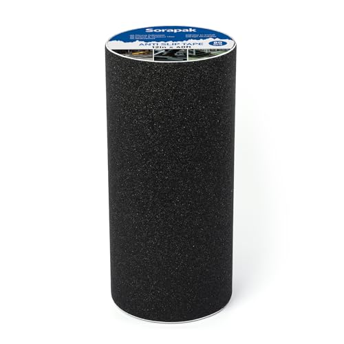 12in x 40 Ft Anti Slip Tape, 80 Grit Black Grip Tape for Stairs - size: 12'' x 40 FT
