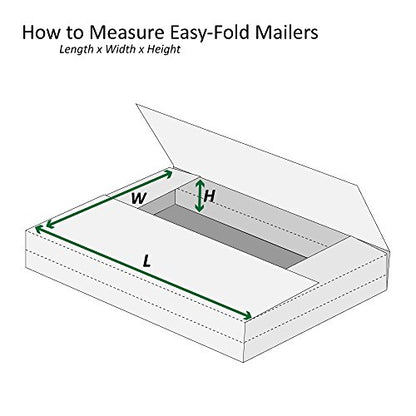 Boxes Fast BFM12121K Corrugated Cardboard Easy-Fold Mailers, 12 1/2 x 12 1/2 x 1 Inches, Fold Over Mailers, Adjustable Die-Cut Shipping Boxes, Multi-Depth, Large Kraft Mailing Boxes (Pack of 50)