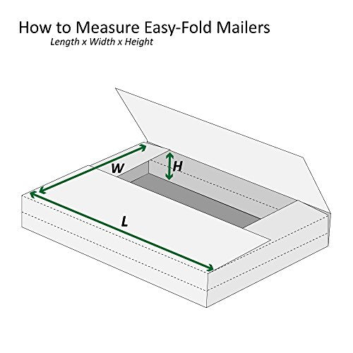 Boxes Fast BFM1291K Corrugated Cardboard Easy-Fold Mailers, 12 1/8 x 9 1/8 x 1 Inches, Fold Over Mailers, Adjustable Die-Cut Shipping Boxes, Multi-Depth, Large Kraft Mailing Boxes (Pack of 50)