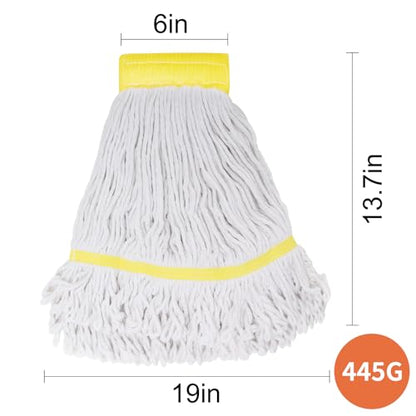 2 Pack Heavy Duty Mop Head Commercial Replacement,Industrial Heads Refill - size: 2 replacement mop heads - Yellow