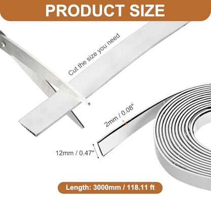 Smoke Fire Seal Strip 9.8Ft 12mm/0.47" Wx 2mm/0.08" T White