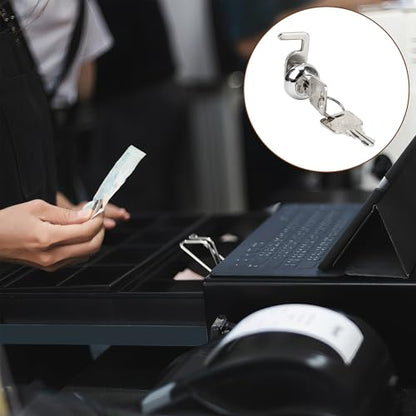 Cash Register Drawer Cam Lock with Quick Clip and 2 Keys – 25.7 x 22mm Replacement Cam Lock Ideal for Cash Boxes, POS Drawers, Gym Lockers, Metal File Cabinets, and Flight Boxes